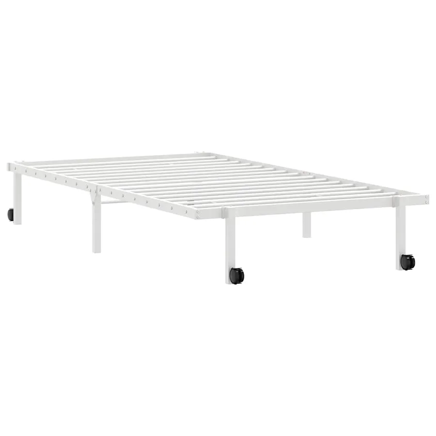 Cadre de lit sans matelas pliable blanc 107x203 cm acier - 5