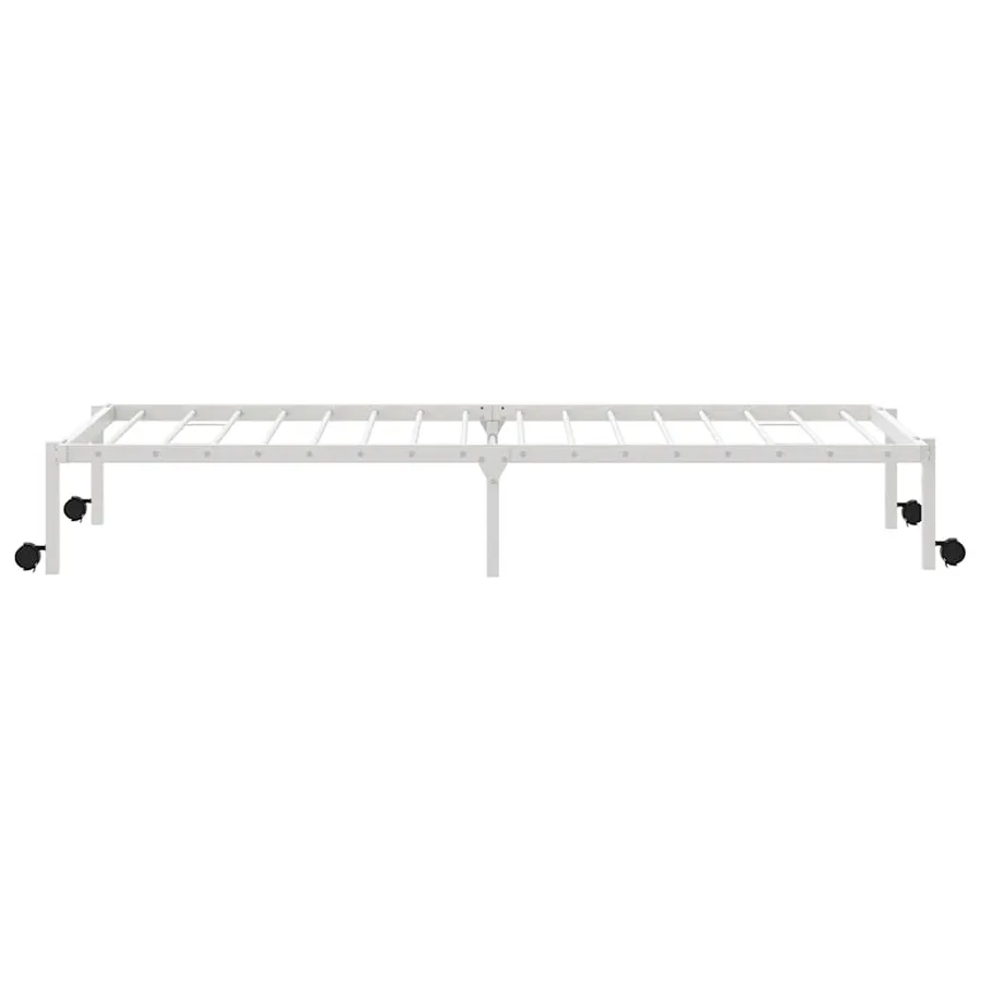 Cadre de lit sans matelas pliable blanc 107x203 cm acier - 7