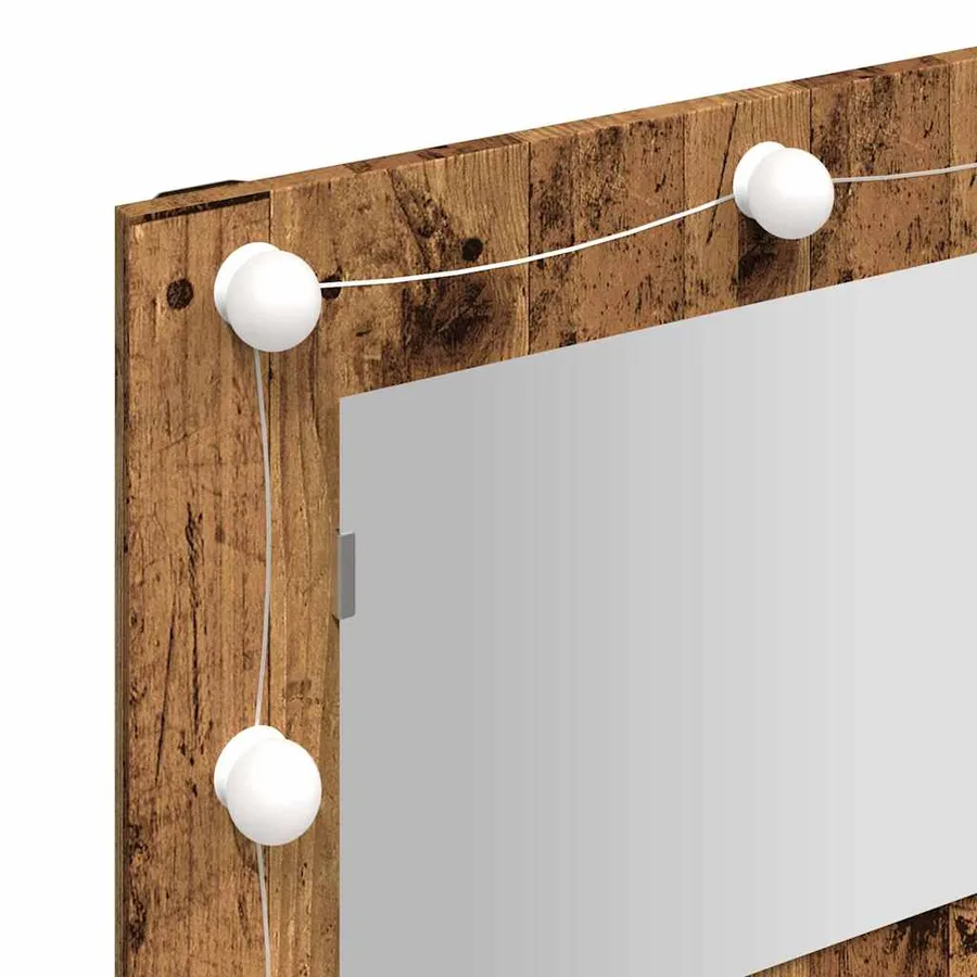 Armoire à miroir avec LED vieux bois 90x31,5x62 cm - 10