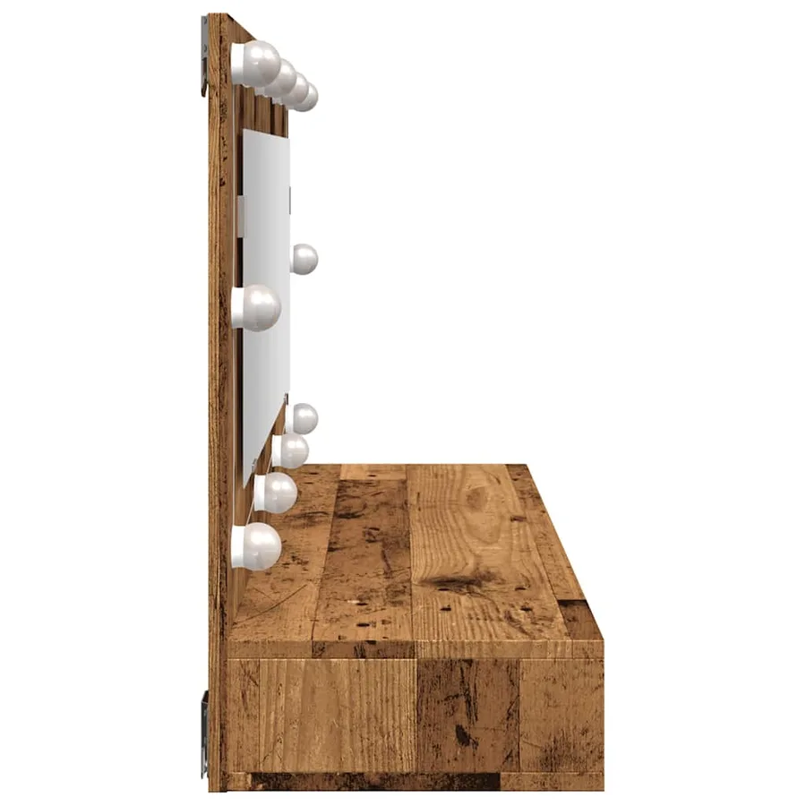 Armoire à miroir avec LED vieux bois 90x31,5x62 cm - 6