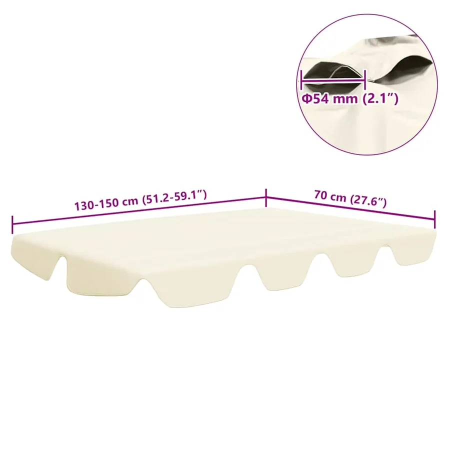 Toit de rechange de balançoire crème 150/130x105/70 cm - 6