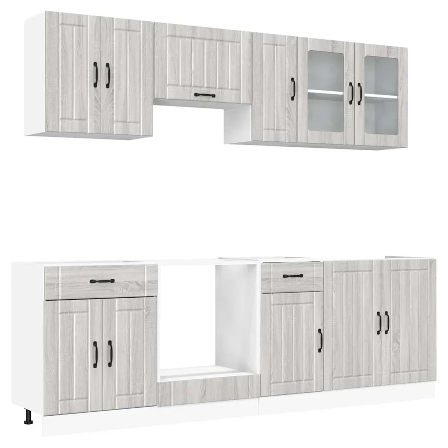 Ensemble d'armoires de cuisine 8 pcs Kalmar bois d'ingénierie - 2