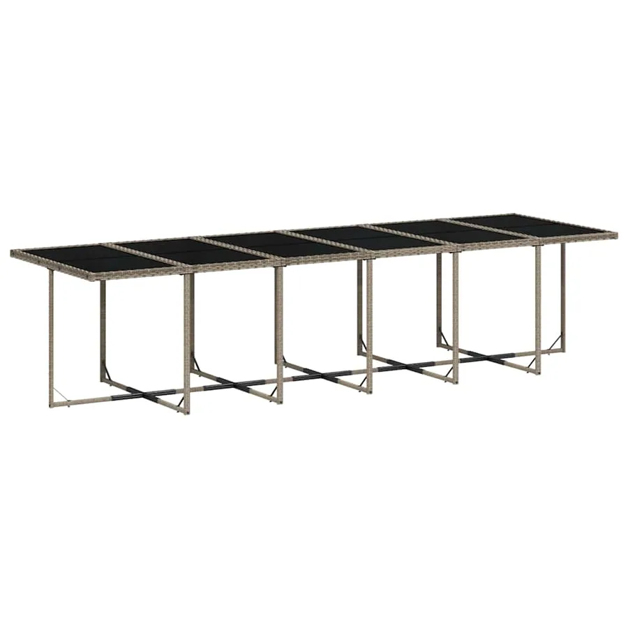 Ensemble à manger de jardin coussins 13 pcs gris résine tressée - 4
