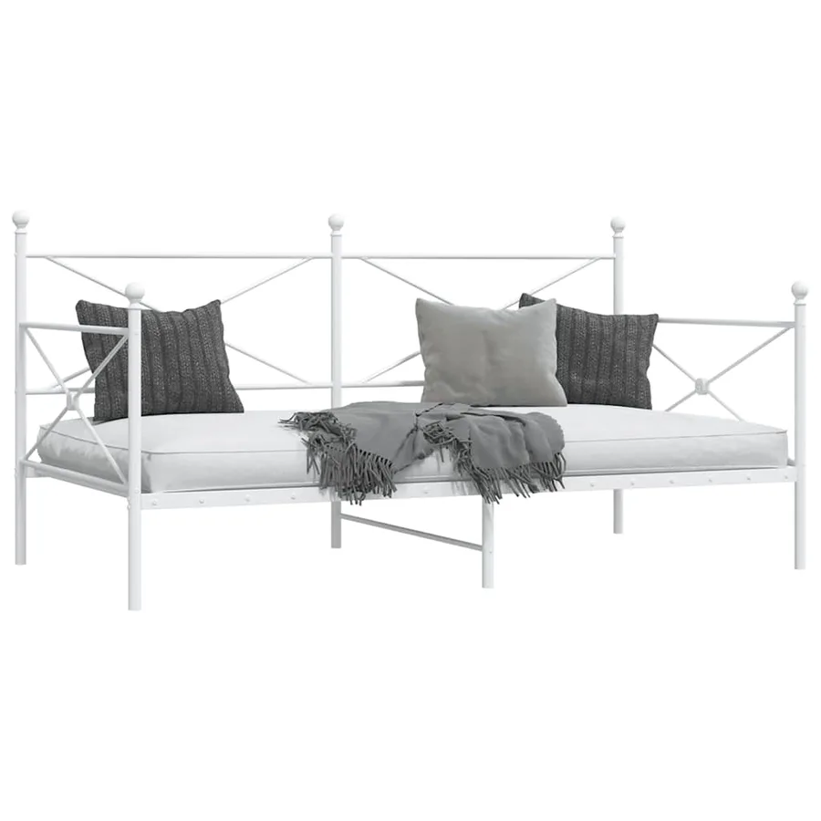 Lit de repos sans matelas blanc 107x203 cm acier - 4