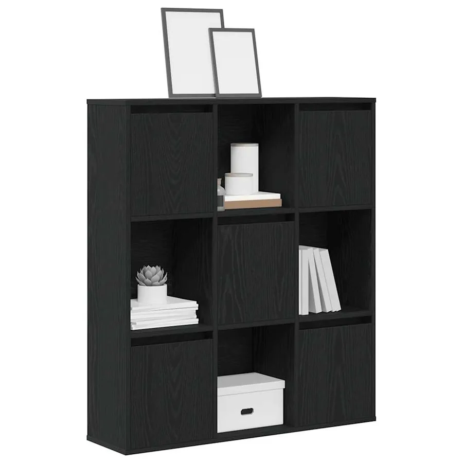Bibliothèque chêne noir 89x24x101,5 cm bois d'ingénierie