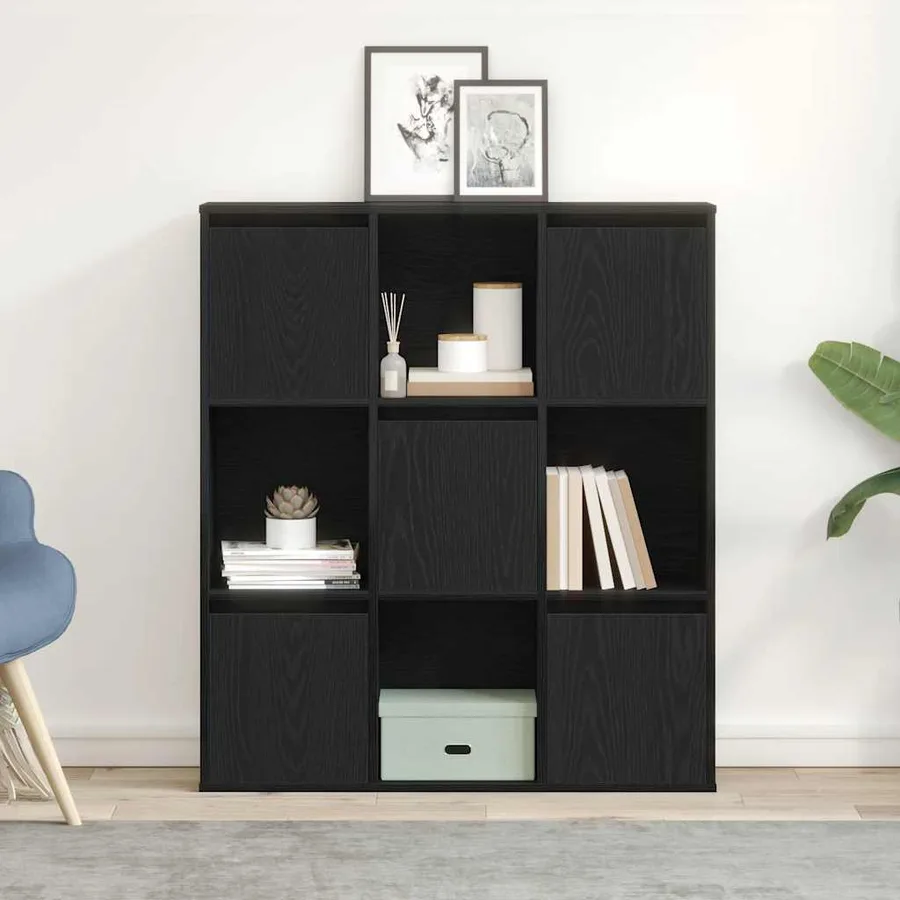 Bibliothèque chêne noir 89x24x101,5 cm bois d'ingénierie - 3