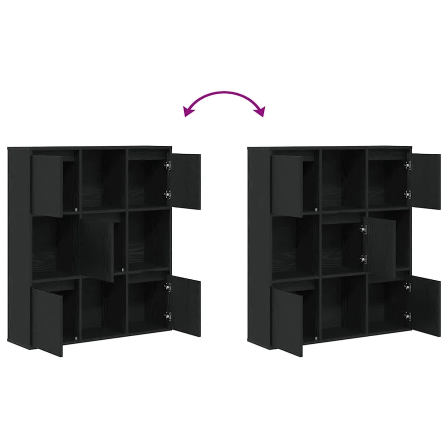 Bibliothèque chêne noir 89x24x101,5 cm bois d'ingénierie - 7