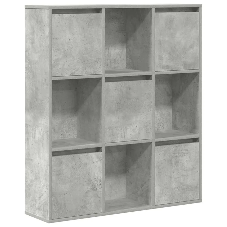 Bibliothèque gris béton 89x24x101,5 cm bois d'ingénierie - 2