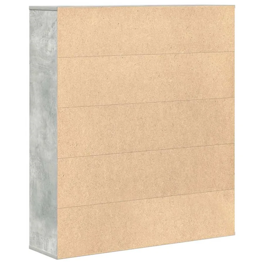 Bibliothèque gris béton 89x24x101,5 cm bois d'ingénierie - 6