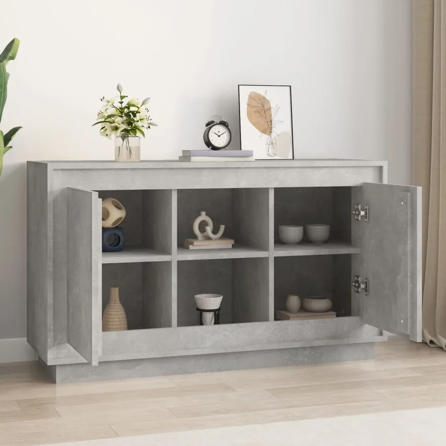 Buffet gris béton 102x35x60 cm bois d'ingénierie - 3