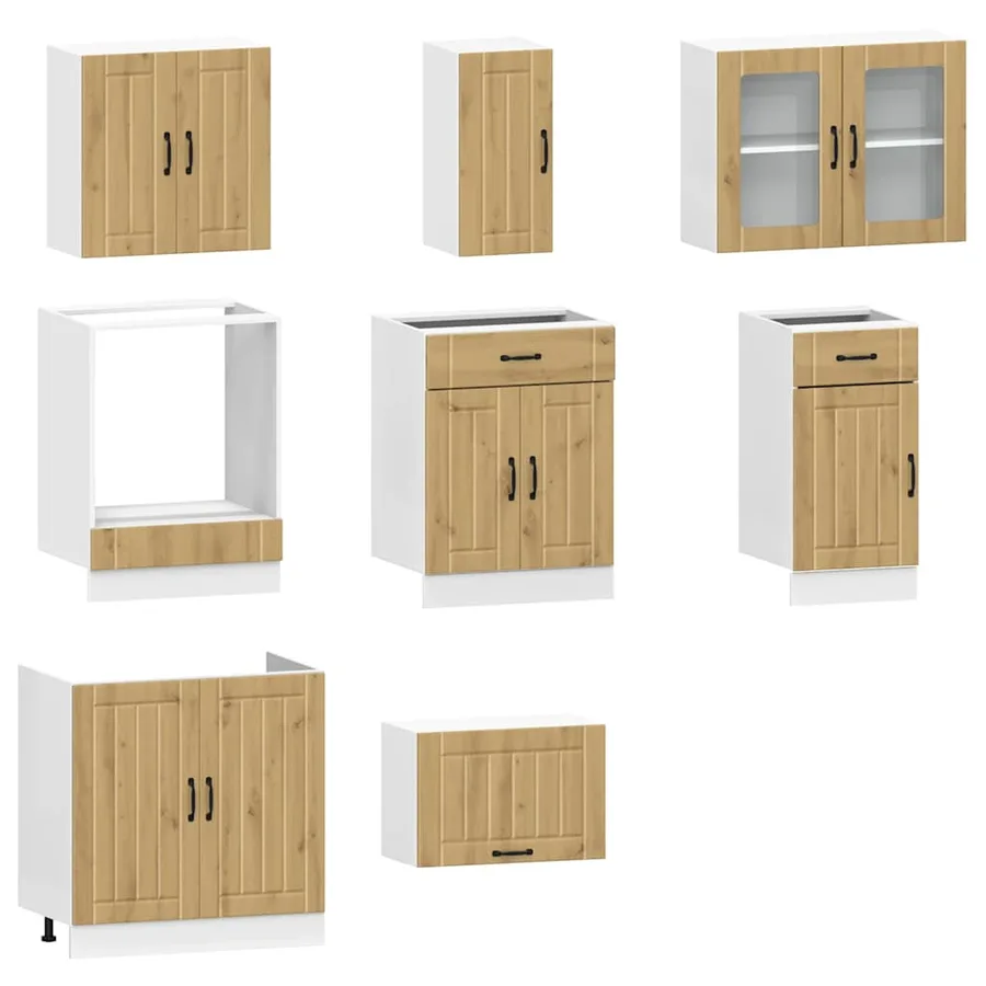 Ensemble d'armoires de cuisine 8 pcs Kalmar bois d'ingénierie - 4