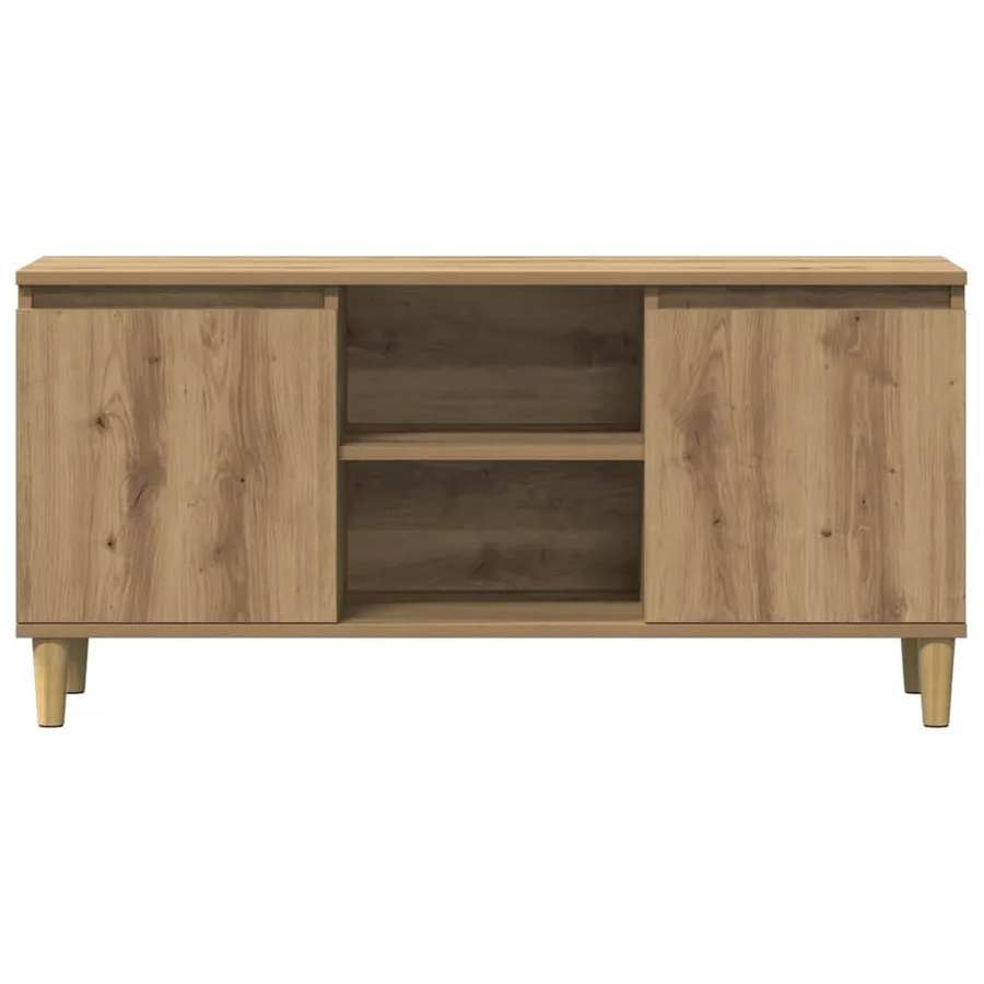 Meuble TV chêne artisanal 102x35x50 cm bois d'ingénierie - 4
