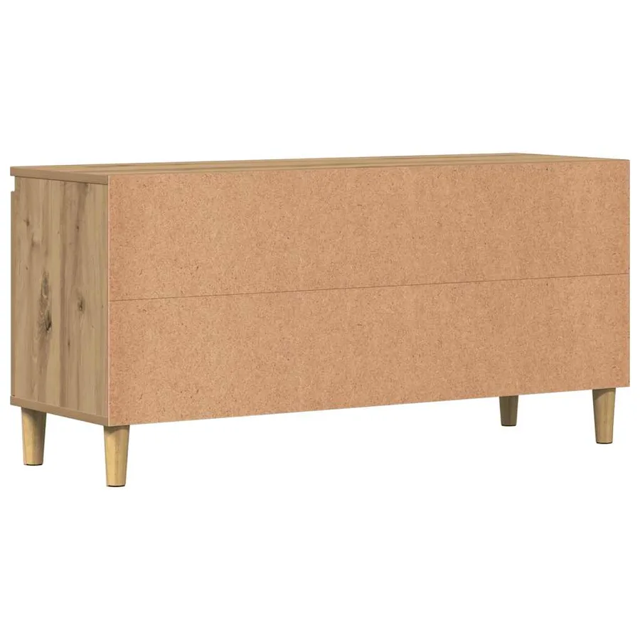 Meuble TV chêne artisanal 102x35x50 cm bois d'ingénierie - 6