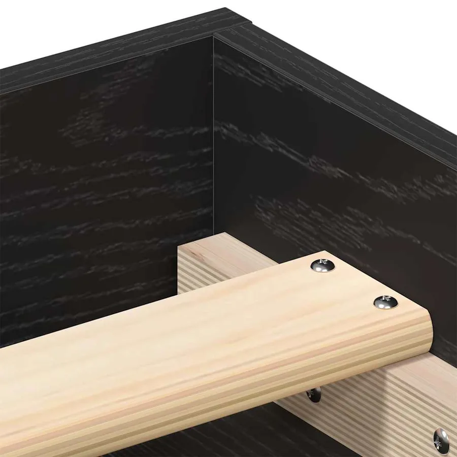 Cadre de lit sans matelas en chêne noir 150x200 cm bois d'ingénierie - 8