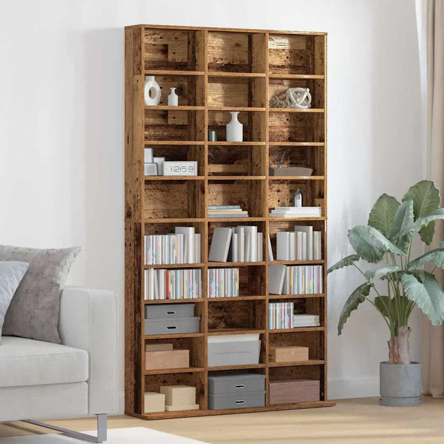 Meuble CD Bois ancien 101 x 23 x 177,5 cm Bois d'ingénierie