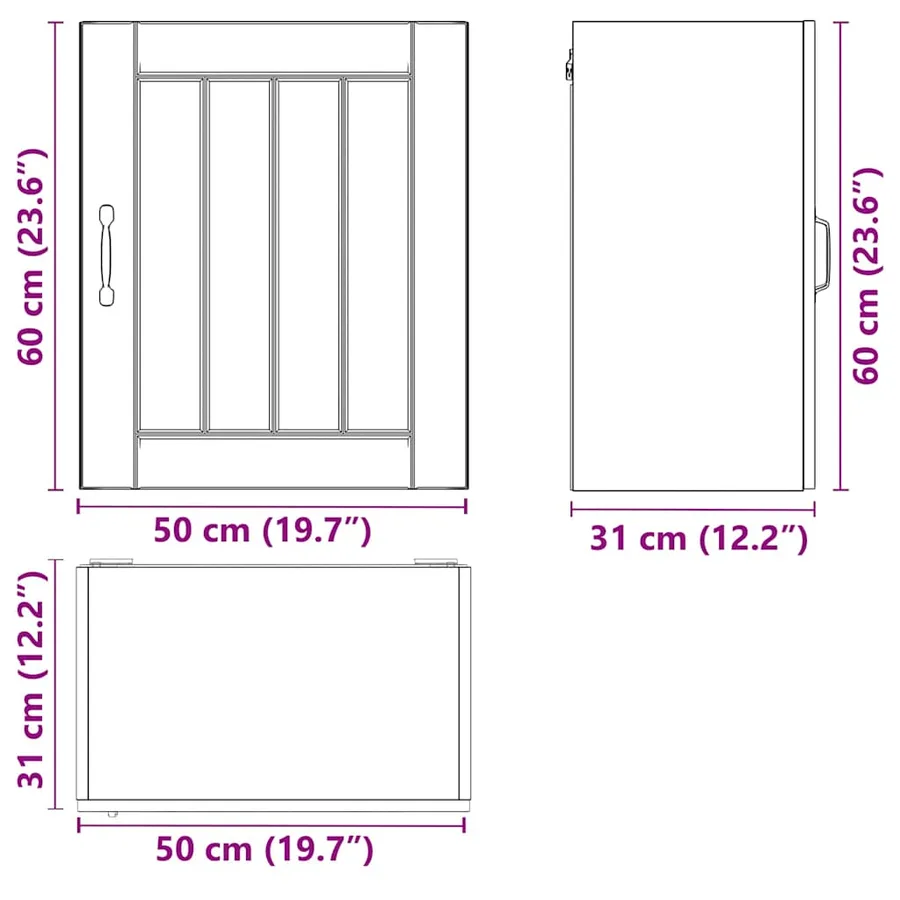 Armoires murales de cuisine 2 pcs Lucca Bois d'ingénierie vieilli - 13