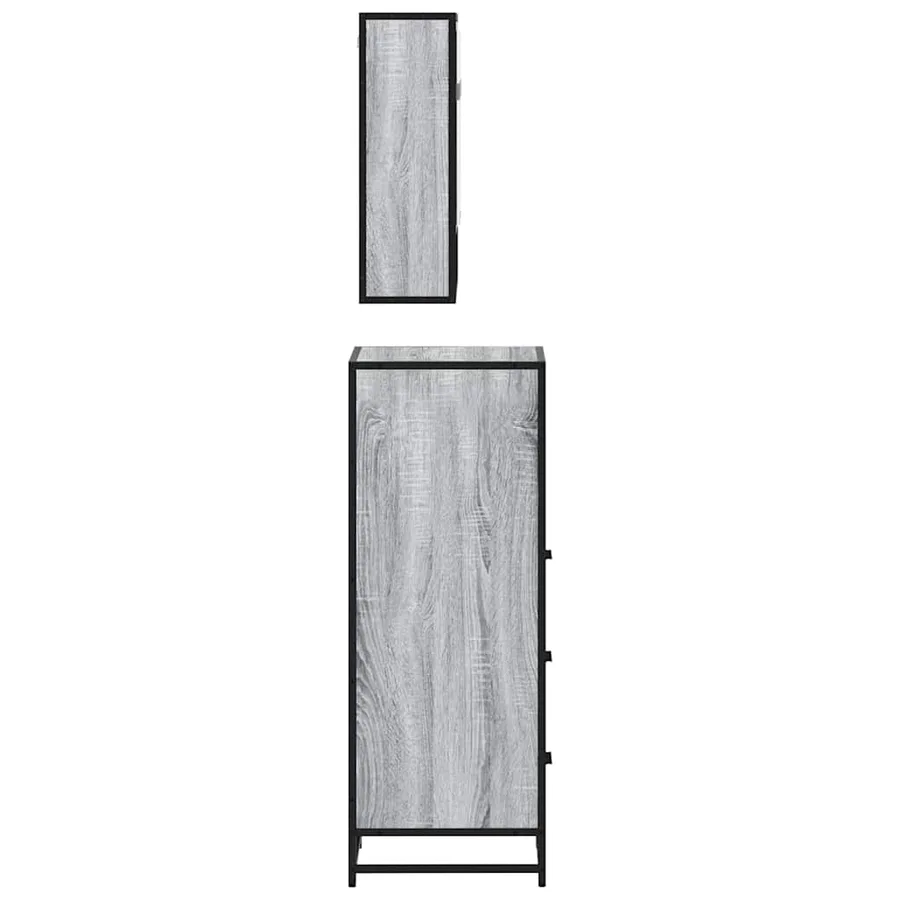 Ensemble de meubles de salle de bain 3 pcs Sonoma gris - 6