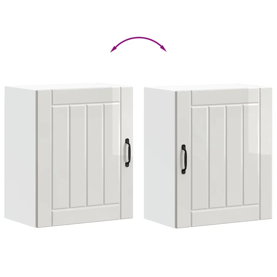 Armoires murales de cuisine 2 pcs Lucca Bois d'ingénierie blanc brillant - 10