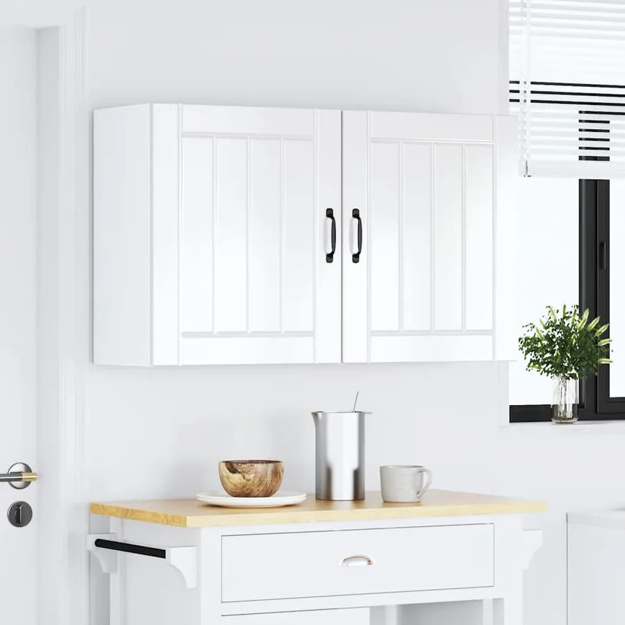 Armoires murales de cuisine 2 pcs Lucca Bois d'ingénierie blanc brillant - 3