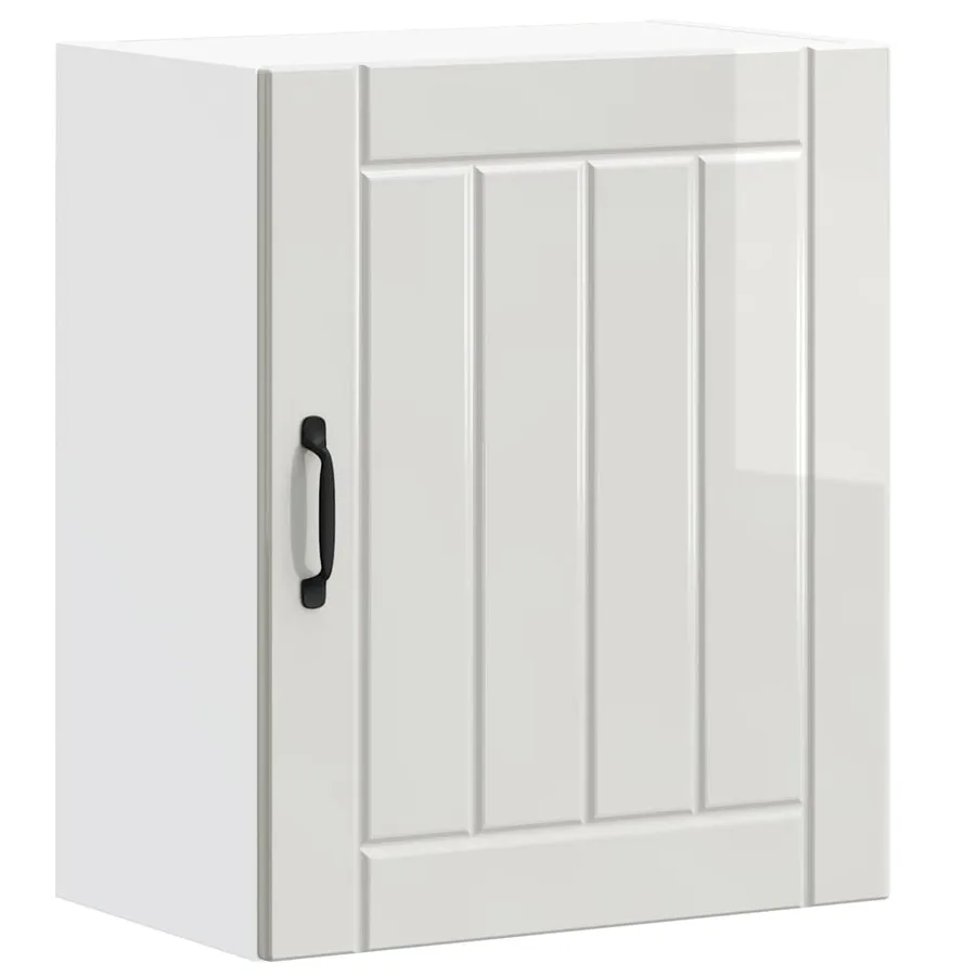 Armoires murales de cuisine 2 pcs Lucca Bois d'ingénierie blanc brillant - 5