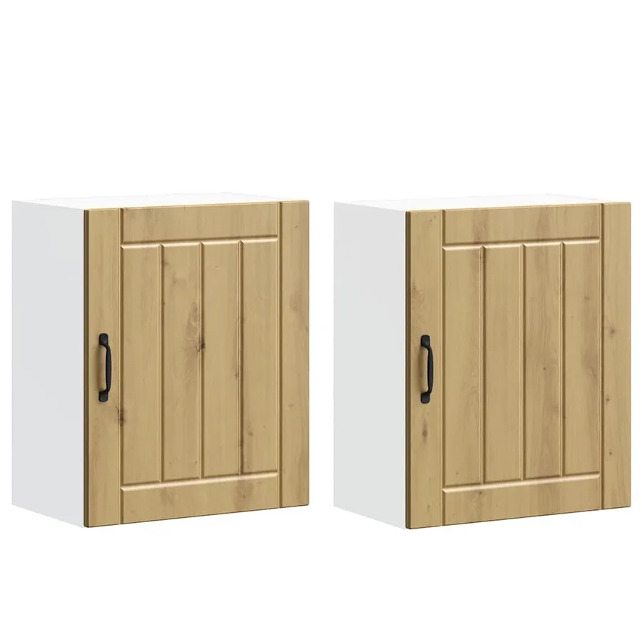 Armoires murales de cuisine 2 pcs Lucca en bois d'ingénierie chêne artisanal - 2