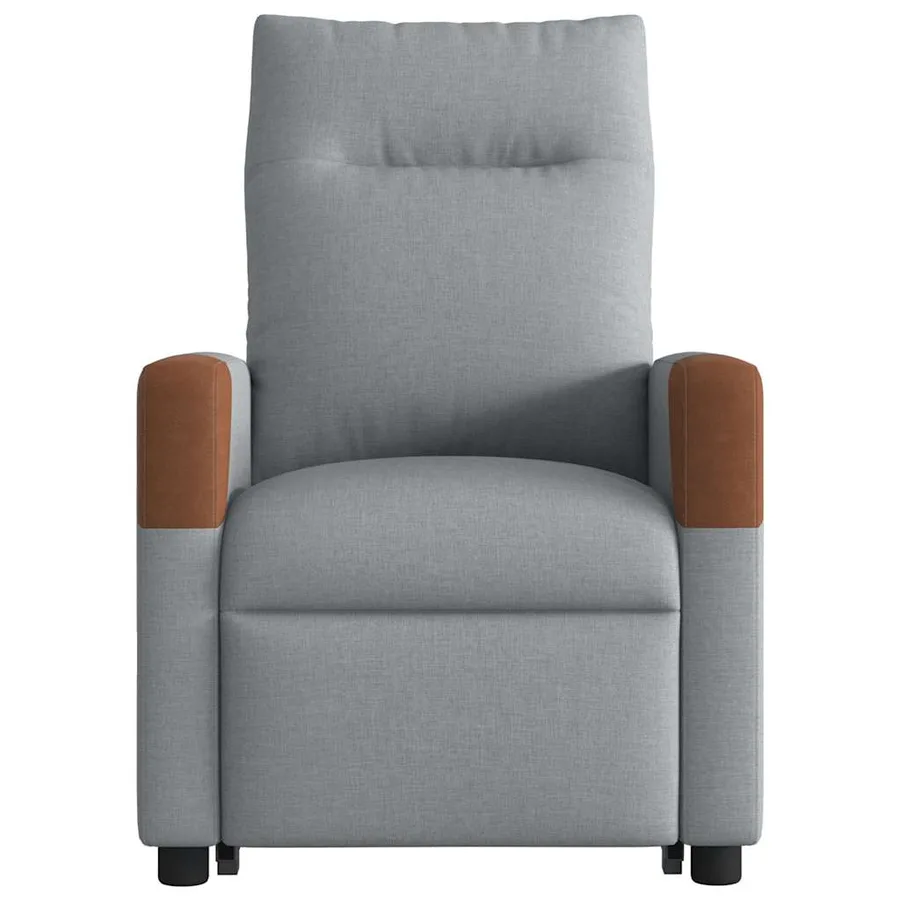 Fauteuil de massage inclinable Gris clair Tissu - 5