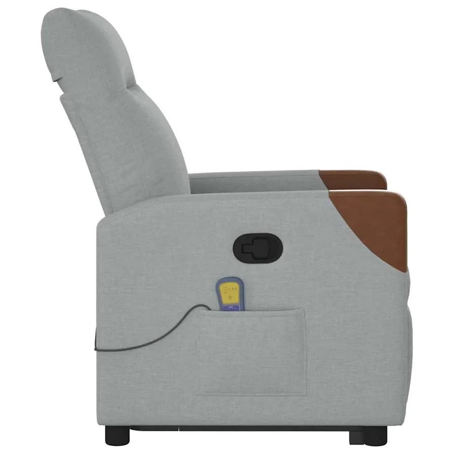 Fauteuil de massage inclinable Gris clair Tissu - 6
