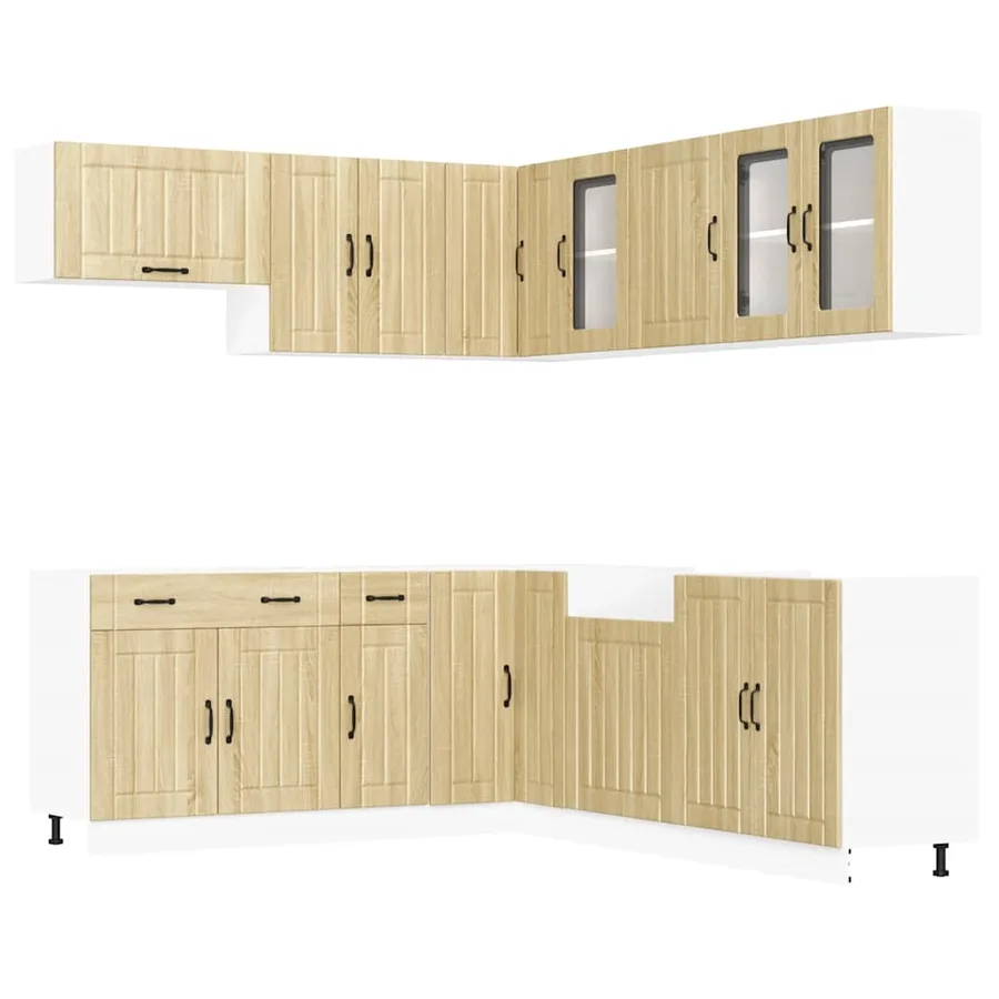 Ensemble d'armoires de cuisine 11 pcs Lucca bois d'ingénierie - 2