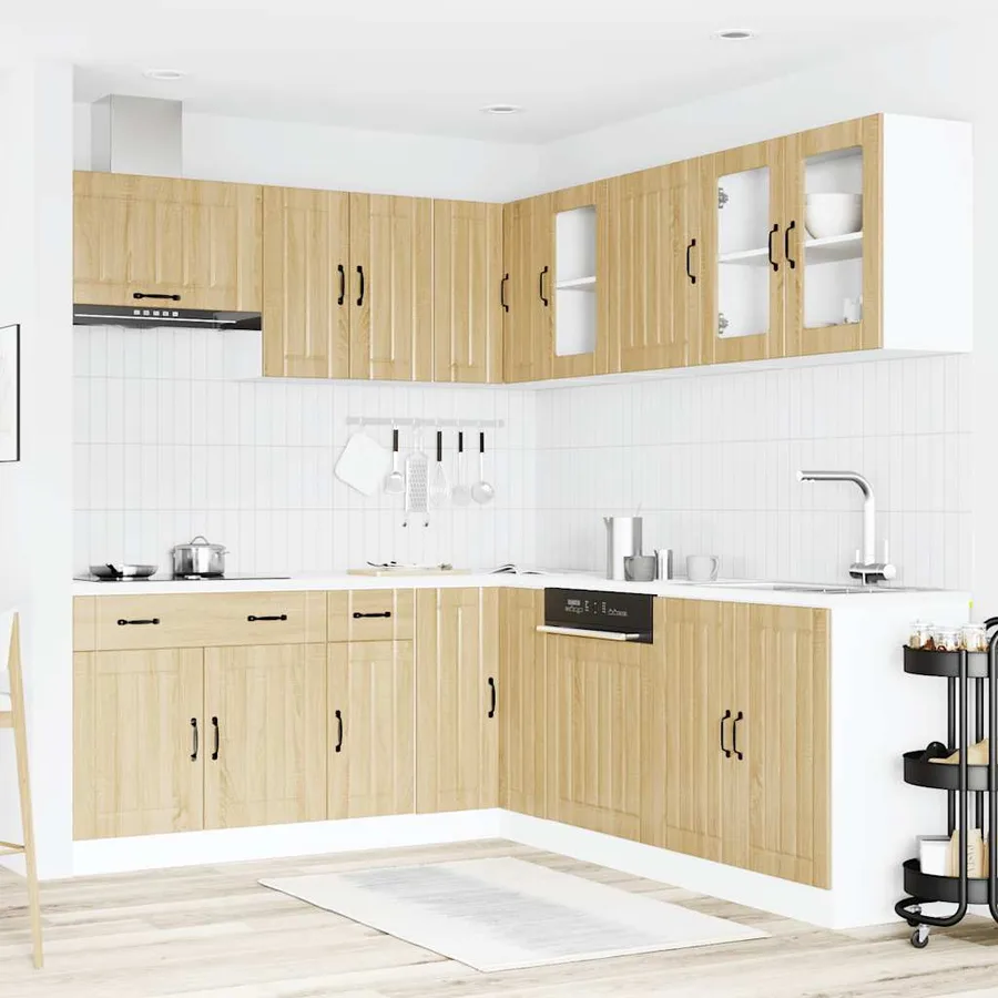Ensemble d'armoires de cuisine 11 pcs Lucca bois d'ingénierie - 3