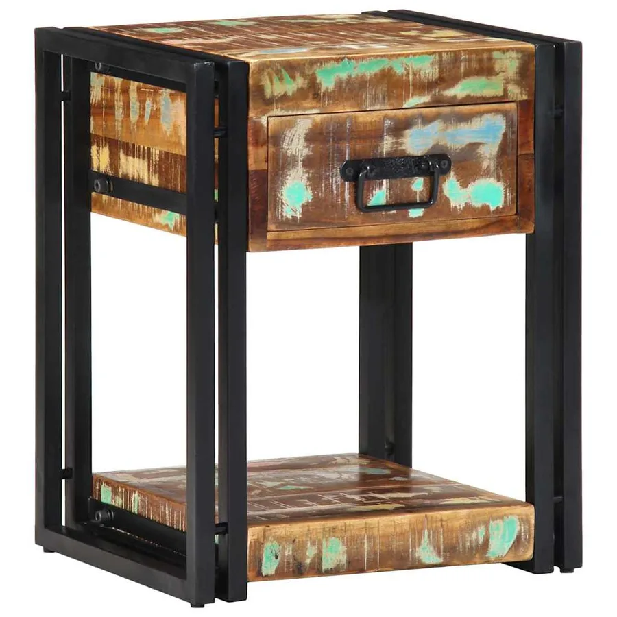 Cabinet de chevet 40 x 35 x 50 cm Bois Recyclé Solide - 2