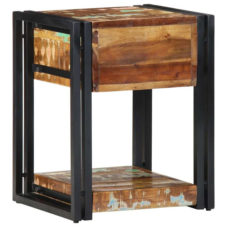 Cabinet de chevet 40 x 35 x 50 cm Bois Recyclé Solide - 5