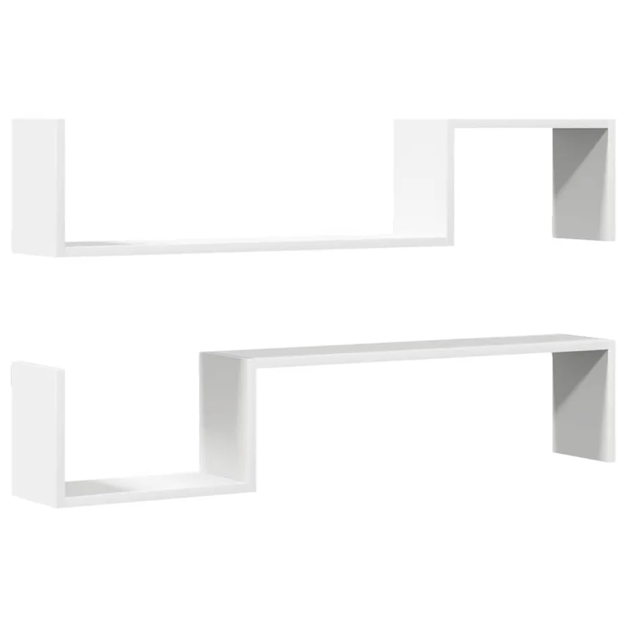 Étagères murales 2 pcs blanc 100x15x20 cm bois d'ingénierie - 2
