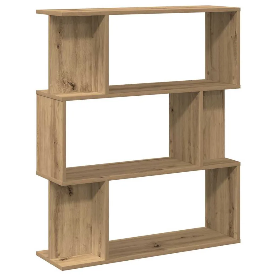 Bibliothèque chêne artisanal 80x24x96 cm bois d'ingénierie - 2