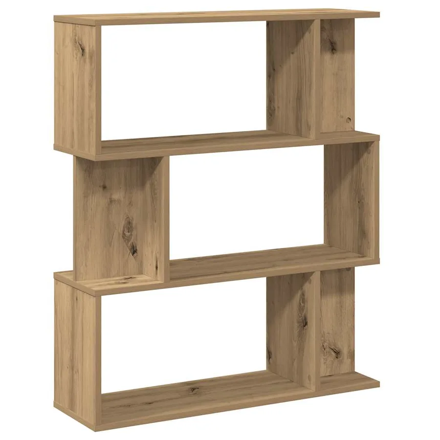 Bibliothèque chêne artisanal 80x24x96 cm bois d'ingénierie - 6
