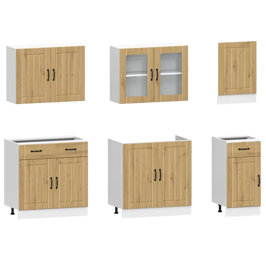 Ensemble d'armoires de cuisine 7 pcs Kalmar bois d'ingénierie - 4