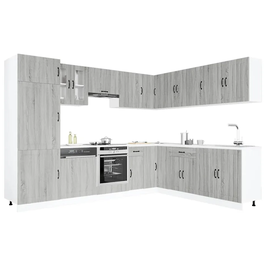 Ensemble d'armoires de cuisine 14 pcs Lucca bois d'ingénierie