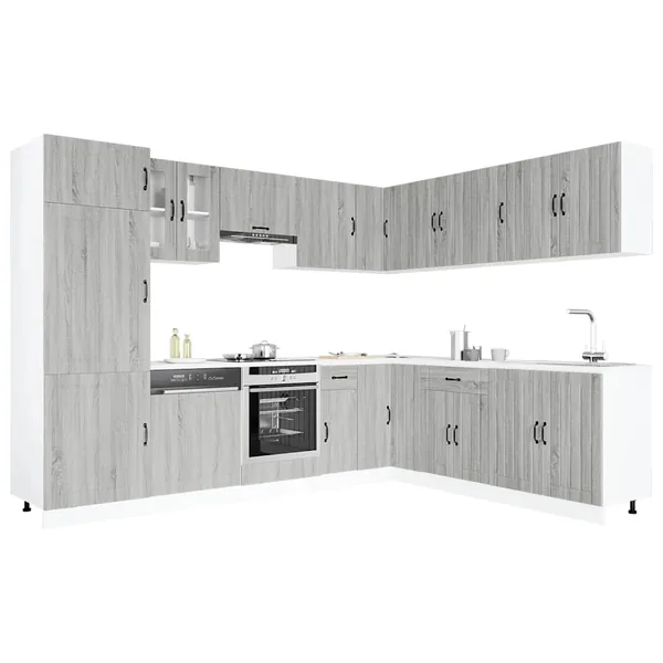 Ensemble d'armoires de cuisine 14 pcs Lucca bois d'ingénierie