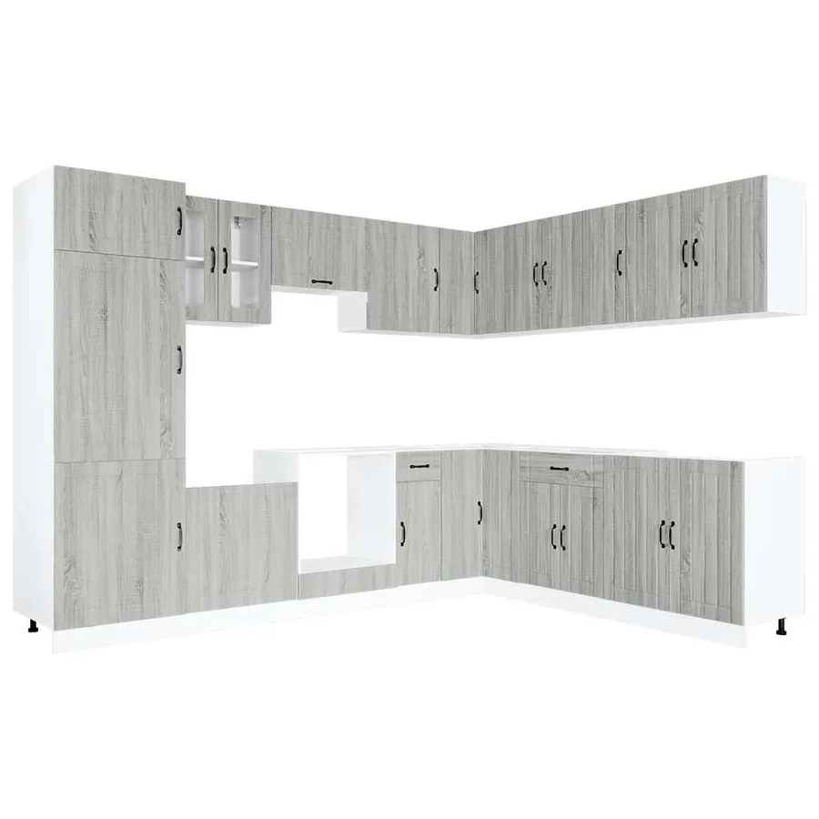 Ensemble d'armoires de cuisine 14 pcs Lucca bois d'ingénierie - 2