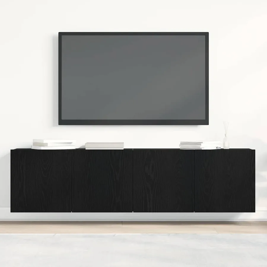 Meubles TV 2 pièces Chêne noir 160 x 30 x 41 cm Bois d'ingénierie - 3