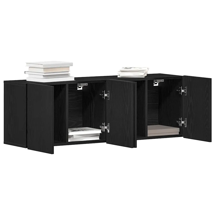Meubles TV 2 pièces Chêne noir 160 x 30 x 41 cm Bois d'ingénierie - 4