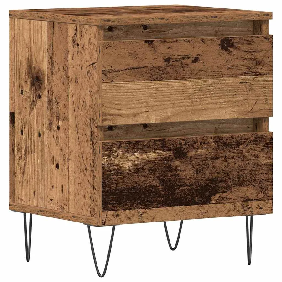 Cabinet de chevet Bois ancien 40 x 35 x 50 cm Bois d'ingénierie - 2