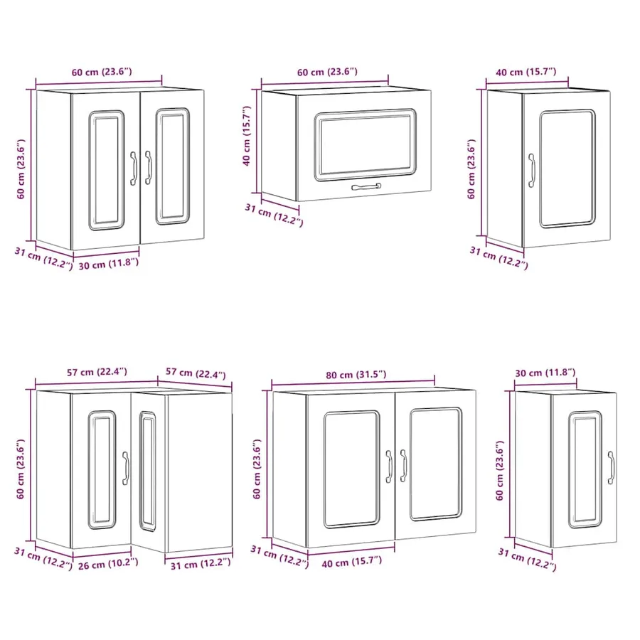 Ensemble d'armoires de cuisine 11 pcs Lucca bois d'ingénierie - 10