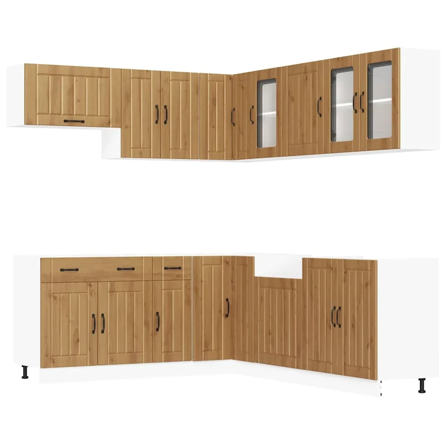 Ensemble d'armoires de cuisine 11 pcs Lucca bois d'ingénierie - 2