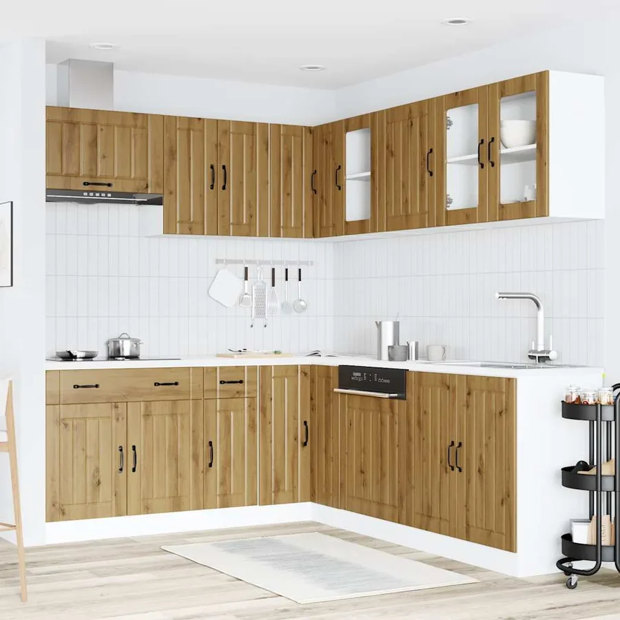Ensemble d'armoires de cuisine 11 pcs Lucca bois d'ingénierie - 3