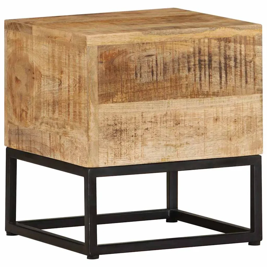Table d'appoint 30x30x33 cm Bois de manguier brut - 8