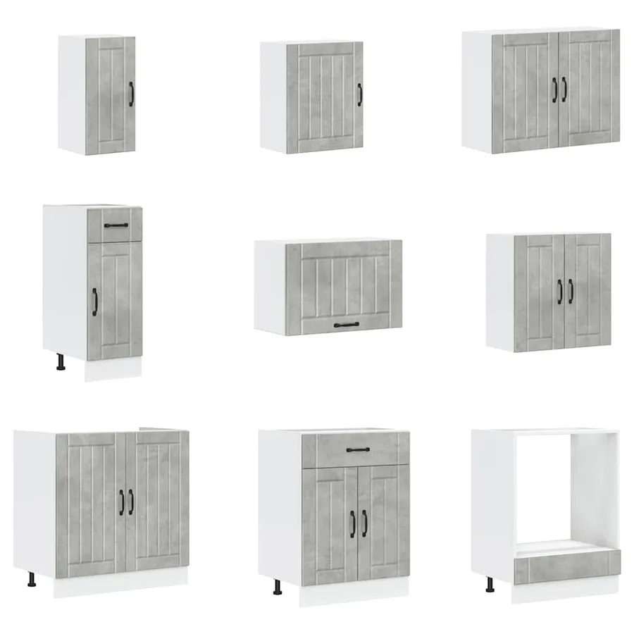 Ensemble d'armoires de cuisine 14 pcs Lucca bois d'ingénierie - 4
