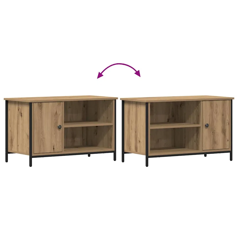 Meuble TV 80 x 40 x 50 cm chêne artisanal Bois d'ingénierie - 10