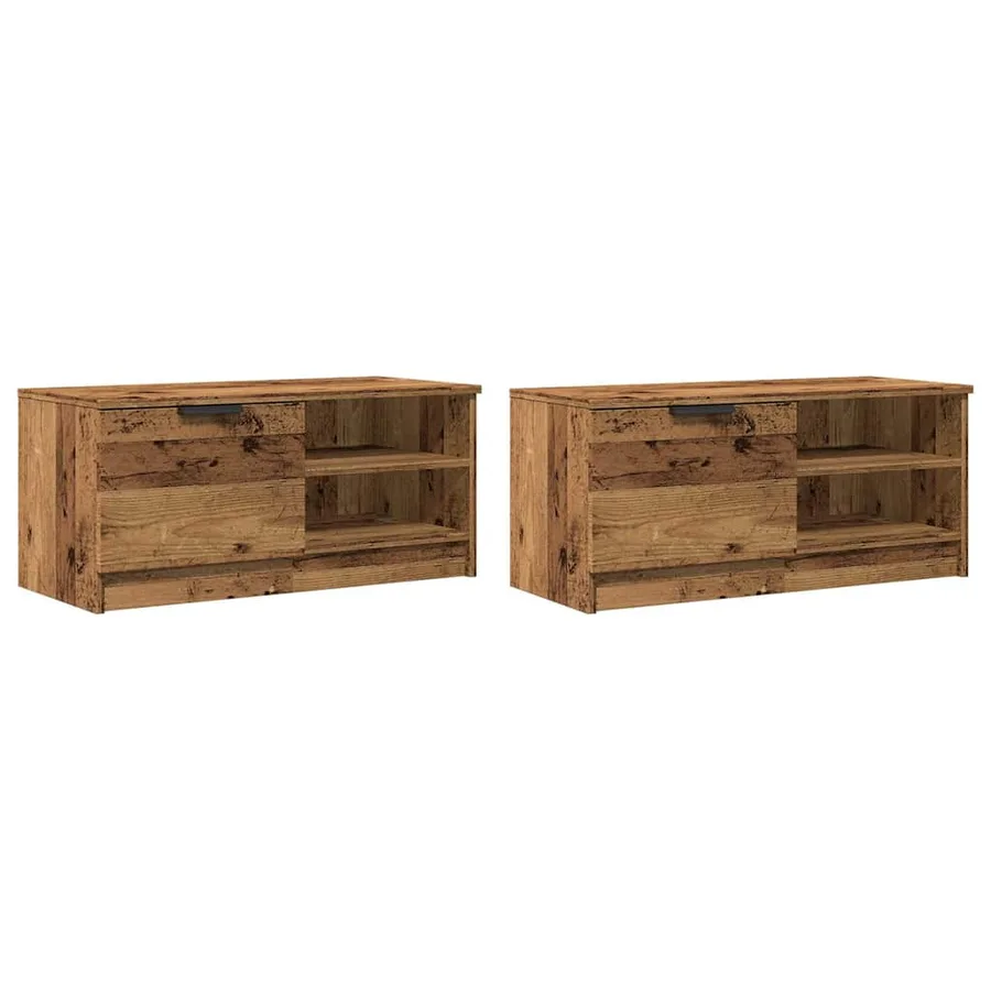 Meubles TV 2 pcs vieux bois 80x35x36,5 cm bois d'ingénierie - 4