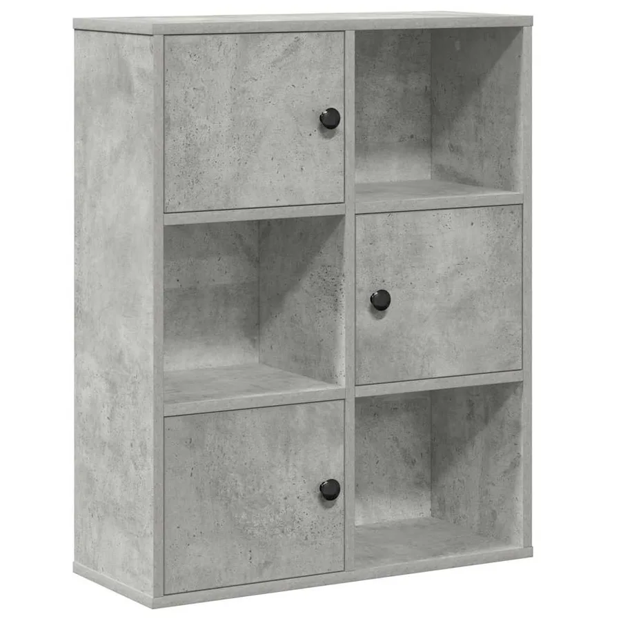 Bibliothèque gris béton 60x24x76,5 cm bois d'ingénierie - 2