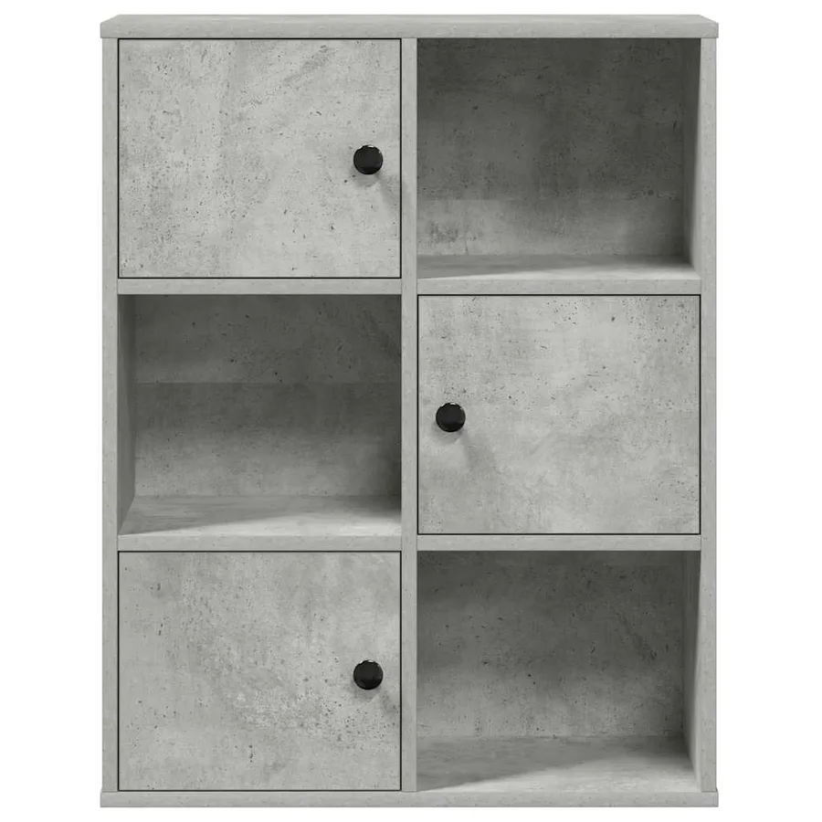 Bibliothèque gris béton 60x24x76,5 cm bois d'ingénierie - 5